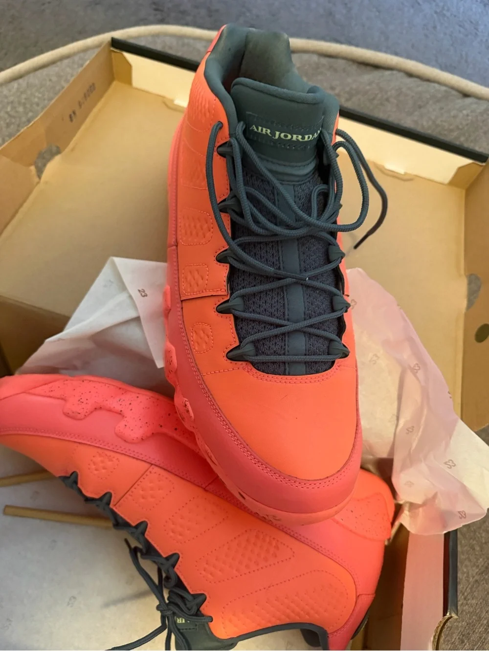 Jordan Kids' Bright Coral Red Sneakers with Black Laces